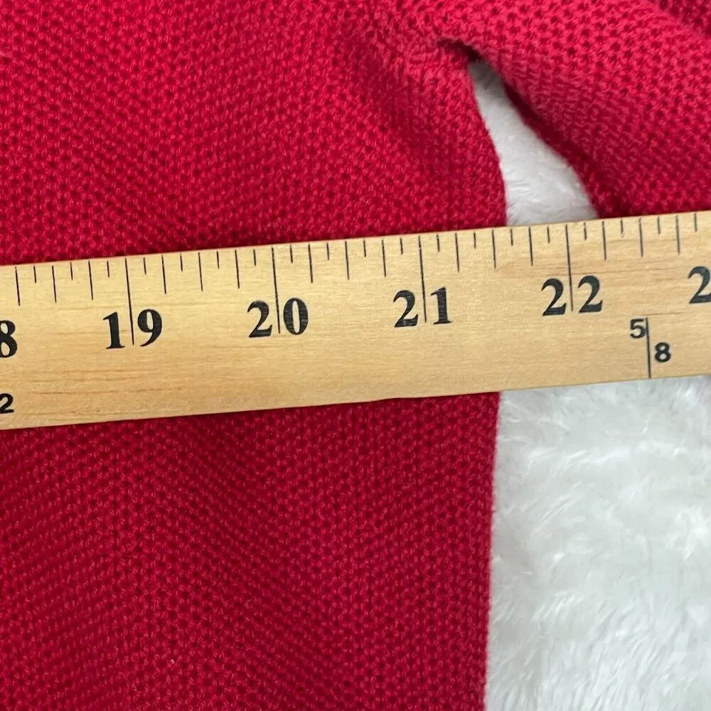 Polo Ralph Lauren Sweater Mens XL Red Pima Cotton Waffle Knit Quarter Zip Pony - Picture 8 of 11